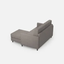Divano 158x85cm design a due posti per salotto con pouf versatile grigio DI27