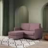 Divano 158x85cm design a due posti per salotto con pouf versatile prugna DI27