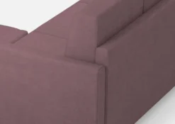 Divano 158x85cm design a due posti per salotto con pouf versatile prugna DI27