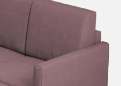 Divano 158x85cm design a due posti per salotto con pouf versatile prugna DI27