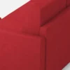 Divano 158x85cm design a due posti per salotto con pouf versatile rosso DI27