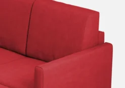 Divano 158x85cm design a due posti per salotto con pouf versatile rosso DI27