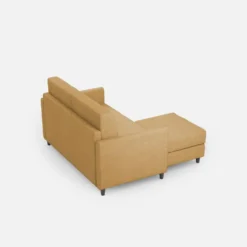 Divano 158x85cm design a due posti per salotto con pouf versatile ocra DI27
