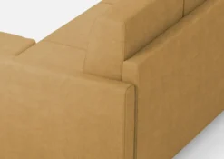 Divano 158x85cm design a due posti per salotto con pouf versatile ocra DI27