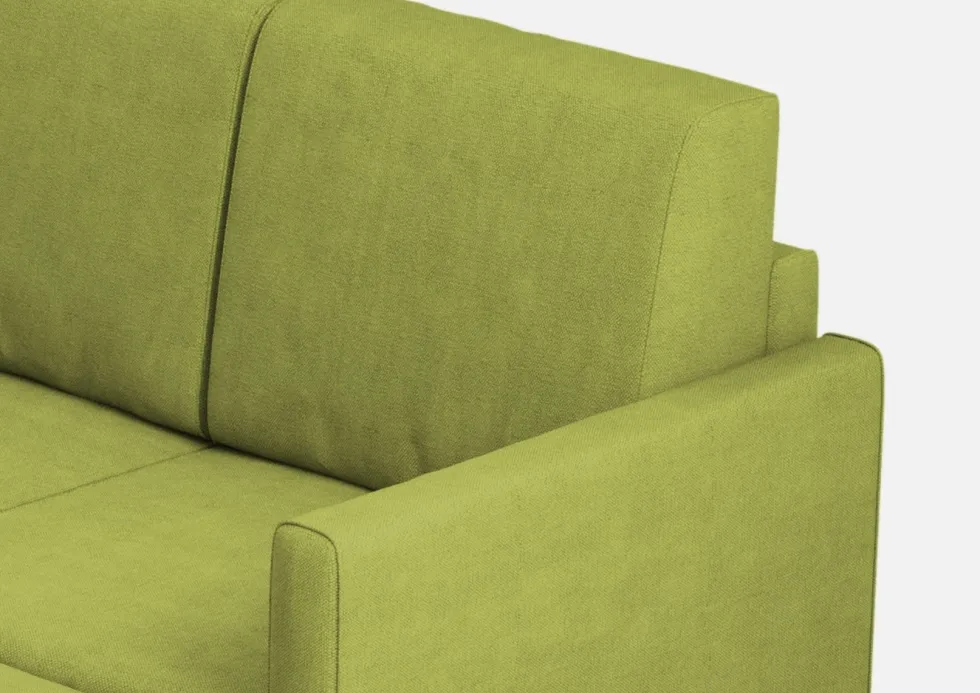 Divano 158x85cm design a due posti per salotto con pouf versatile verde DI27