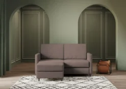 Divano 158x85cm design a due posti per salotto con pouf versatile talpa DI27