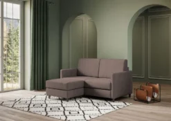 Divano 158x85cm design a due posti per salotto con pouf versatile talpa DI27