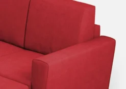Divano 152x85cm design a due posti piccolo con pouf e stoffa idrorepellente rosso DI37