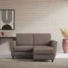 Divano 152x85cm design a due posti piccolo con pouf e stoffa idrorepellente talpa DI37