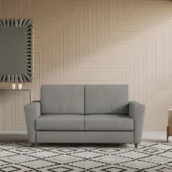 Divano 152x85cm design a due posti piccolo con stoffa idrorepellente grigio DI34