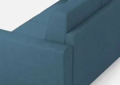 Divano 152x85cm design a due posti piccolo con stoffa idrorepellente blu avio DI34