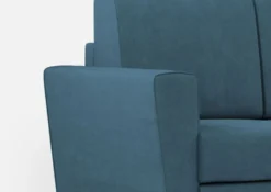 Divano 152x85cm design a due posti piccolo con stoffa idrorepellente blu avio DI34