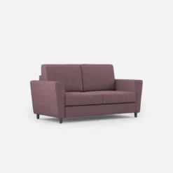 Divano 152x85cm design a due posti piccolo con stoffa idrorepellente prugna DI34