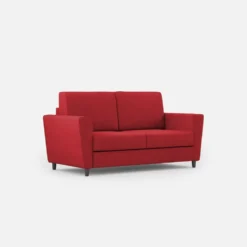 Divano 152x85cm design a due posti piccolo con stoffa idrorepellente rosso DI34