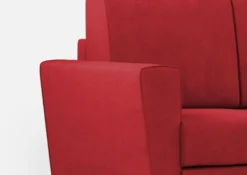 Divano 152x85cm design a due posti piccolo con stoffa idrorepellente rosso DI34