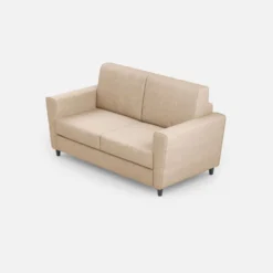 Divano 152x85cm design a due posti piccolo con stoffa idrorepellente beige DI34