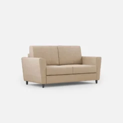 Divano 152x85cm design a due posti piccolo con stoffa idrorepellente beige DI34