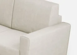 Divano 152x85cm design a due posti piccolo con stoffa idrorepellente bianco latte DI34