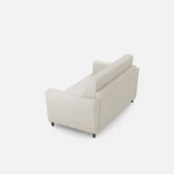 Divano 152x85cm design a due posti piccolo con stoffa idrorepellente bianco latte DI34