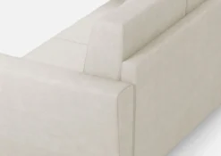 Divano 152x85cm design a due posti piccolo con stoffa idrorepellente bianco latte DI34