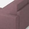 Divano 212x85cm design a tre posti con piedini in legno e pouf idrorepellente prugna DI39