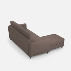 Divano 212x85cm design a tre posti con piedini in legno e pouf idrorepellente talpa DI39