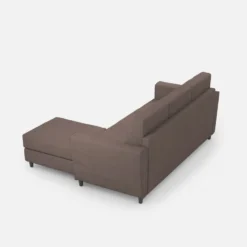 Divano 212x85cm design a tre posti con piedini in legno e pouf idrorepellente talpa DI39