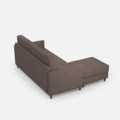 Divano 198x85cm design a tre posti comodo con pouf tessuto idrorepellente talpa DI28