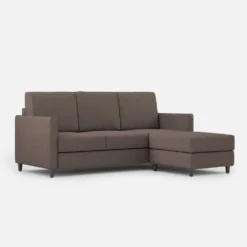 Divano 198x85cm design a tre posti comodo con pouf tessuto idrorepellente talpa DI28