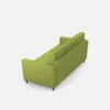 Divano 212x85cm design a tre posti con piedini in legno e tessuto idrorepellente verde DI36