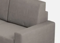 Divano 208x85cm design a tre posti con bracciolo moderno quadrato idrorepellente grigio DI14