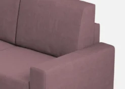 Divano 208x85cm design a tre posti con bracciolo moderno quadrato idrorepellente prugna DI14