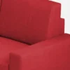 Divano 208x85cm design a tre posti con bracciolo moderno quadrato idrorepellente rosso DI14