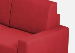 Divano 208x85cm design a tre posti con bracciolo moderno quadrato idrorepellente rosso DI14