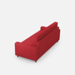 Divano 208x85cm design a tre posti con bracciolo moderno quadrato idrorepellente rosso DI14