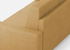 Divano 208x85cm design a tre posti con bracciolo moderno quadrato idrorepellente ocra DI14