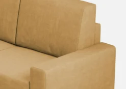Divano 208x85cm design a tre posti con bracciolo moderno quadrato idrorepellente ocra DI14