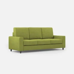 Divano 208x85cm design a tre posti con bracciolo moderno quadrato idrorepellente verde DI14