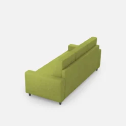 Divano 208x85cm design a tre posti con bracciolo moderno quadrato idrorepellente verde DI14