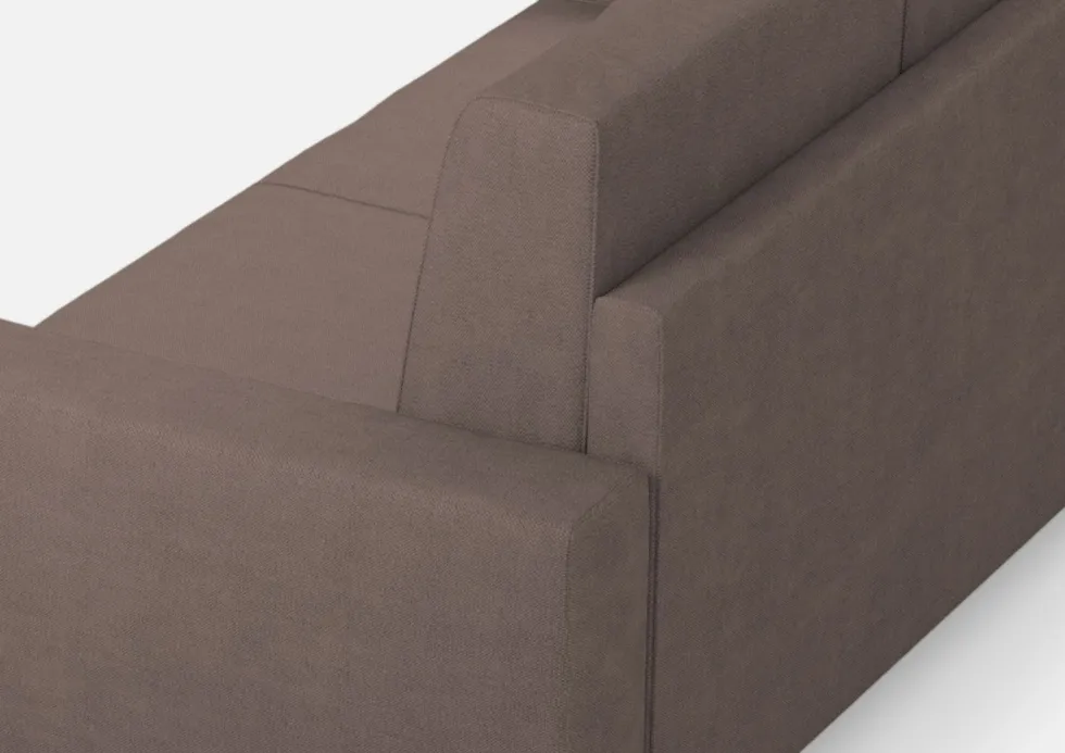 Divano 208x85cm design a tre posti con bracciolo moderno quadrato idrorepellente talpa DI14