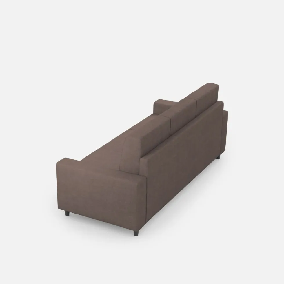 Divano 208x85cm design a tre posti con bracciolo moderno quadrato idrorepellente talpa DI14