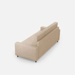 Divano 208x85cm design a tre posti con bracciolo moderno quadrato idrorepellente beige DI14
