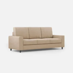 Divano 208x85cm design a tre posti con bracciolo moderno quadrato idrorepellente beige DI14