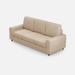 Divano 208x85cm design a tre posti con bracciolo moderno quadrato idrorepellente beige DI14