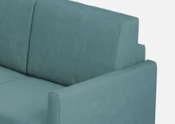 Divano 198x85cm design a tre posti tessuto idrorepellente blu petrolio DI25