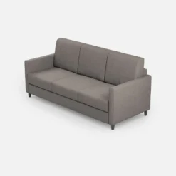 Divano 198x85cm design a tre posti tessuto idrorepellente grigio DI25