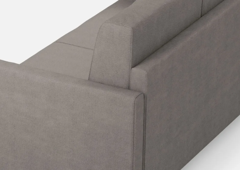 Divano 198x85cm design a tre posti tessuto idrorepellente grigio DI25
