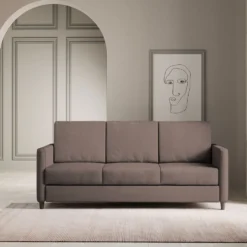 Divano 198x85cm design a tre posti tessuto idrorepellente talpa DI25