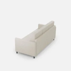 Divano 198x85cm design a tre posti tessuto idrorepellente bianco latte DI25