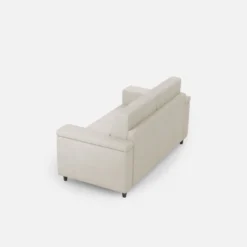 Divano 148x85 design a due posti con bracciolo squadrato bianco latte DI1